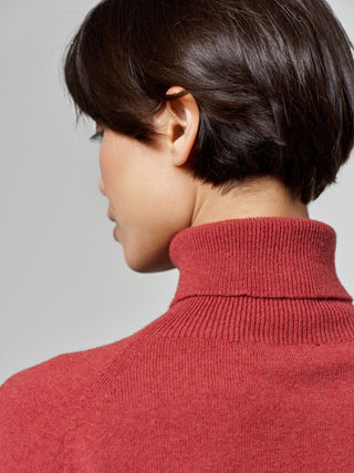 Fine merino and cashmere sweater, Terracotta