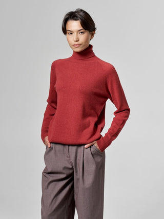 Fine merino and cashmere sweater, Terracotta