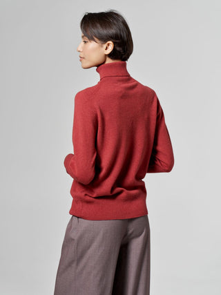 Fine merino and cashmere sweater, Terracotta